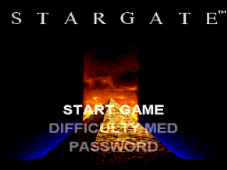 Stargate title screen for Super Nintendo